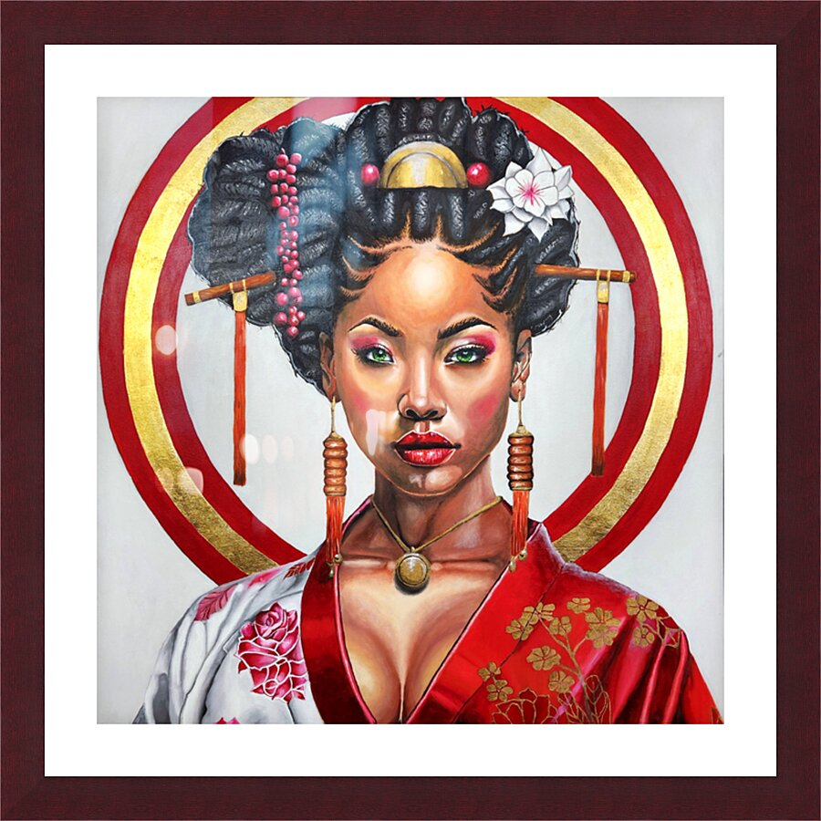 Midorime Geisha  Picture Frame print