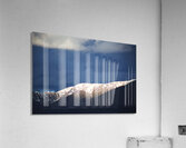 Sunlit Mountain With Dark Clouds Acrylic Print