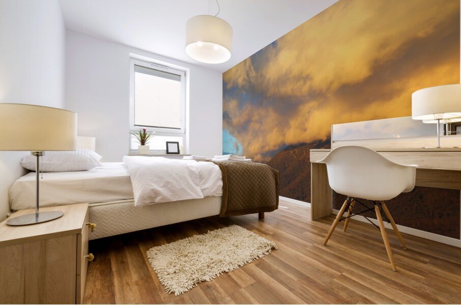  Sunset Yellow Cloud Explosion Mural print