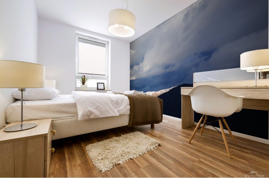Mountain Under Dramatic Skies Mural print