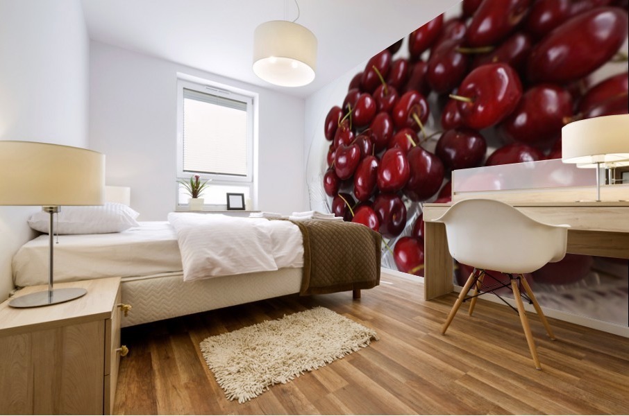 Cherries On A Plate Mural print