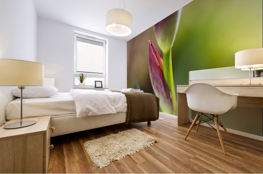 Iris Leaf Purple Buds Mural print