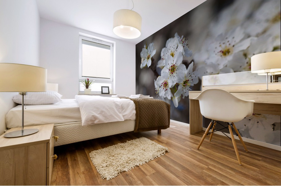 The White Blossom Mural print