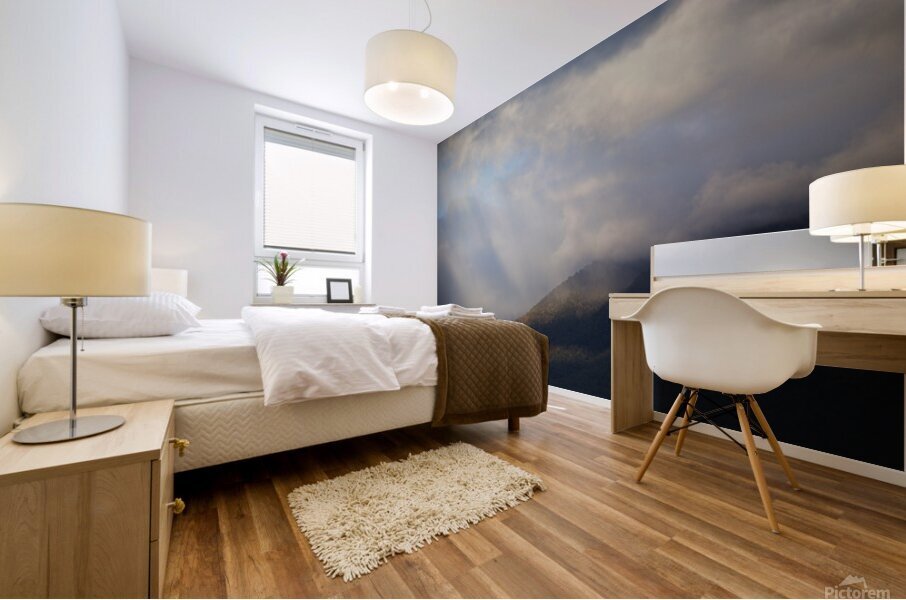 Sunlight Breaking Through Clouds Australia Mural print