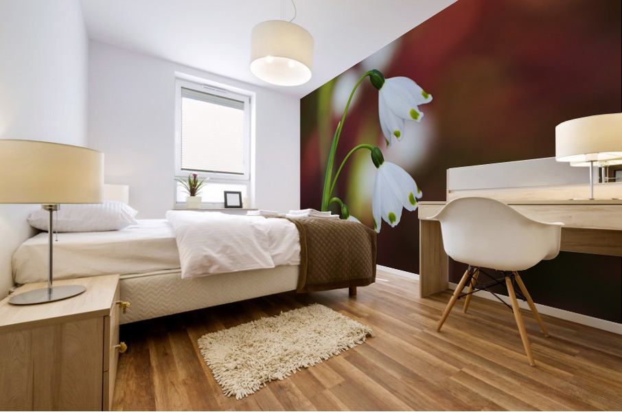 Snowdrop Flowers Seeing Double Mural print
