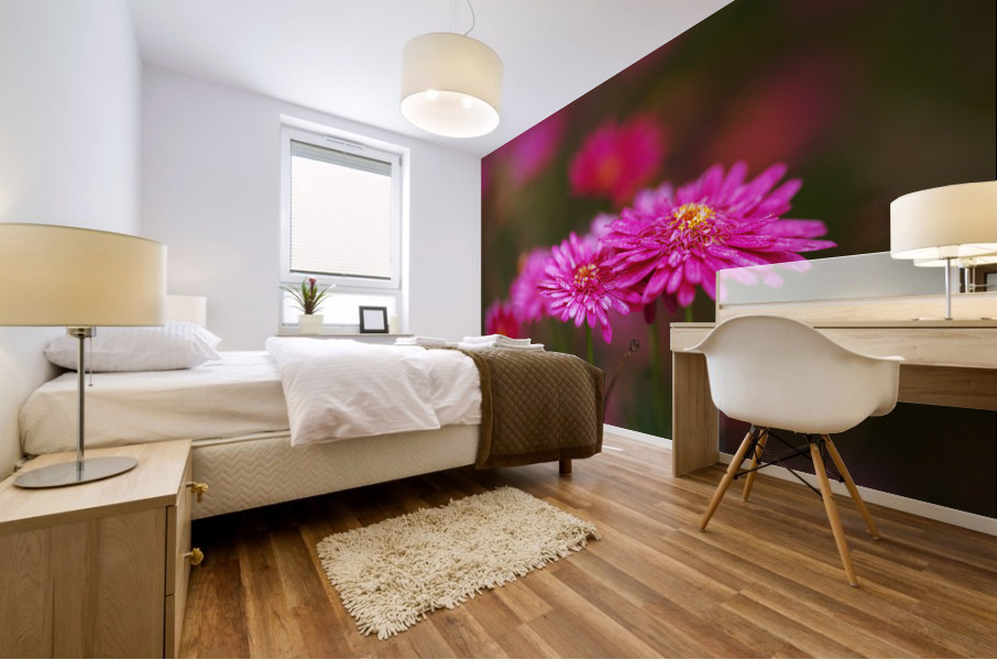 Hot Pinks Double Flower Mural print