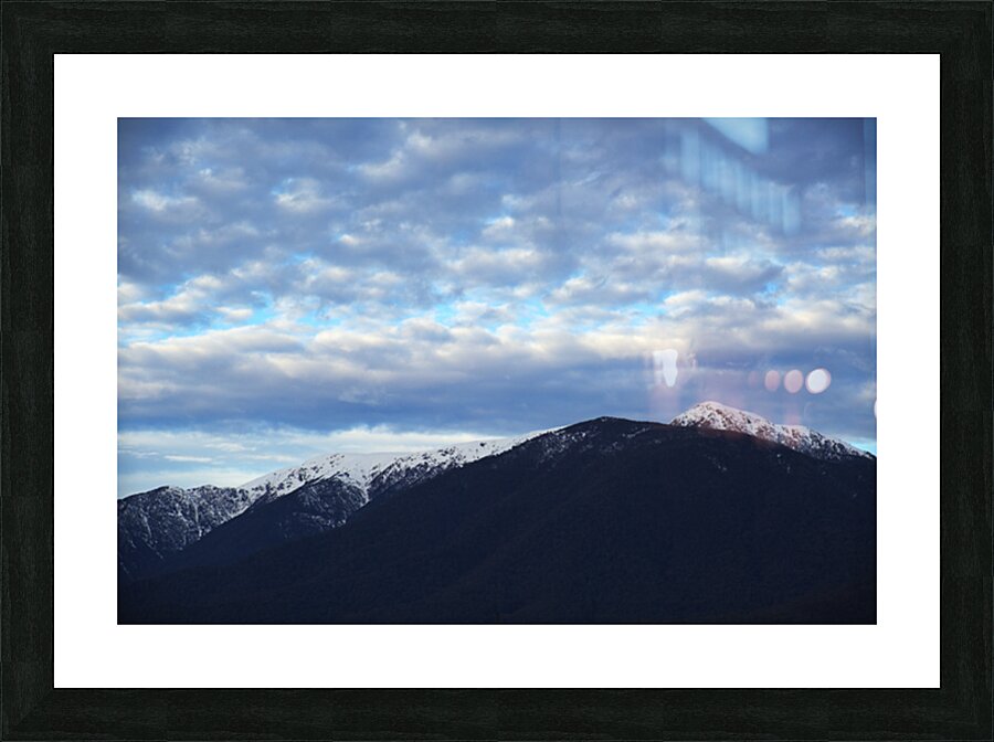 Snow-Capped Mountain Cloudy Sky Picture Frame print