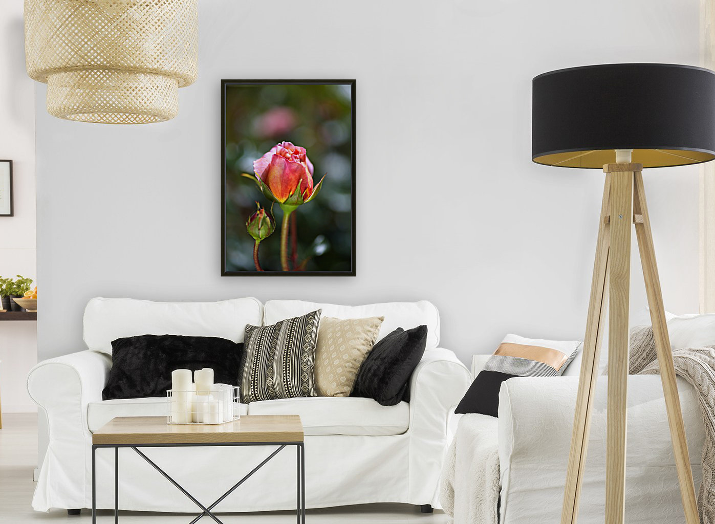 Two Pink Rose Buds Reproduction
