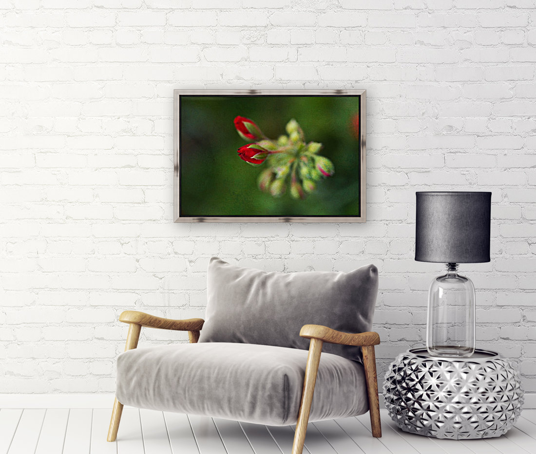 Geranium Buds Red Textured Reproduction