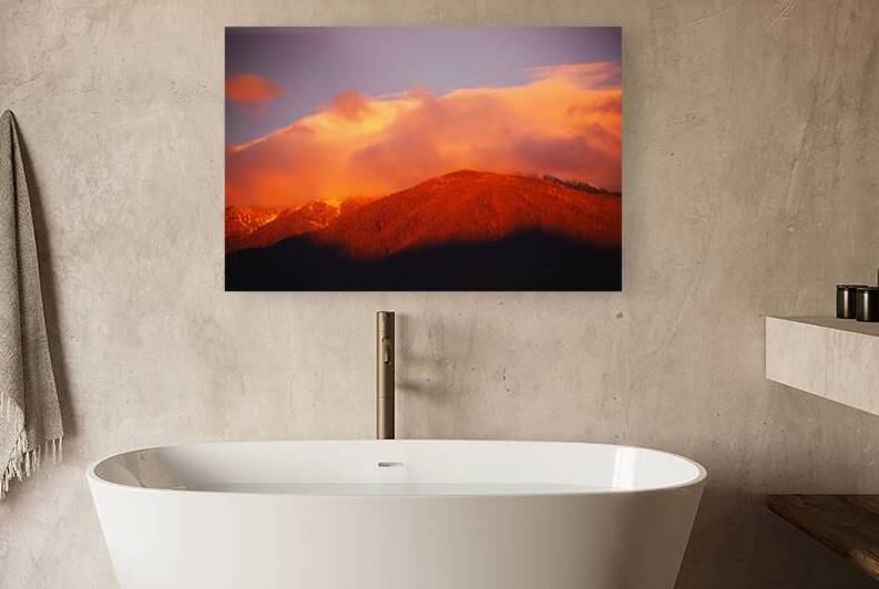 Red Yellow With Blue Sunset Reproduction