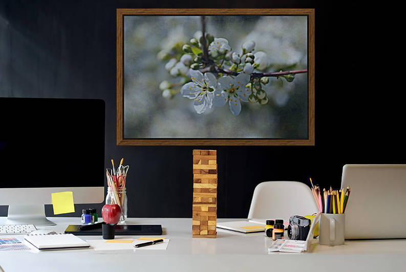 Spring White Blossom Blues by Joy Watson