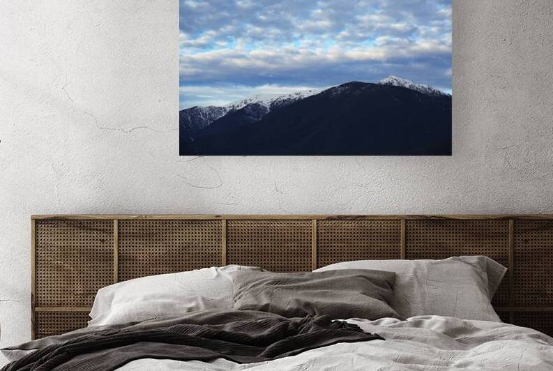 Snow-Capped Mountain Cloudy Sky by Joy Watson