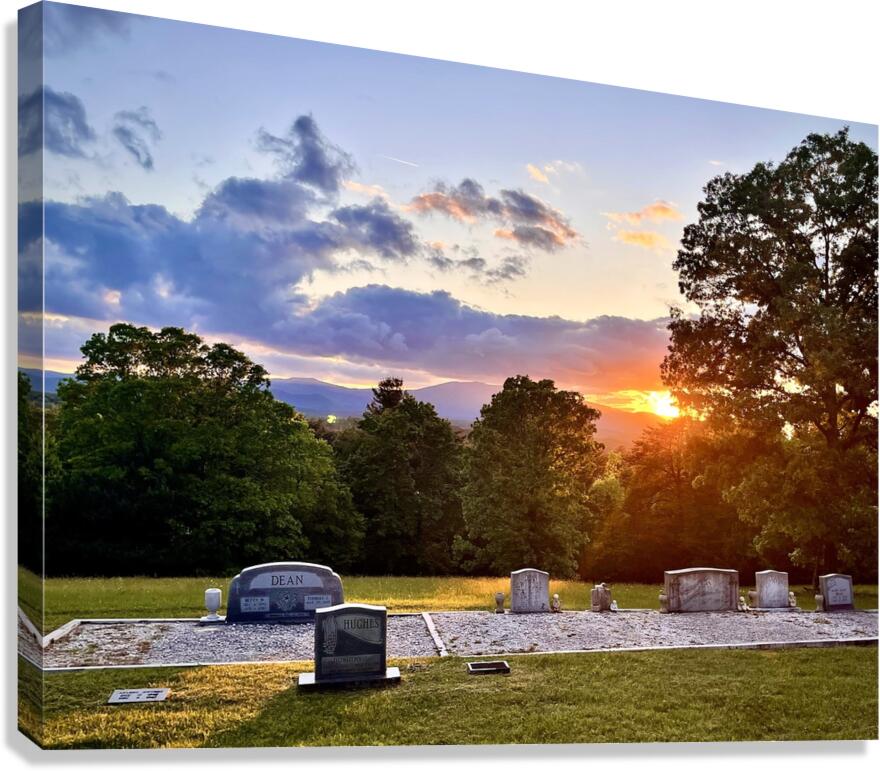 Sunset at th cemetery  Canvas Print