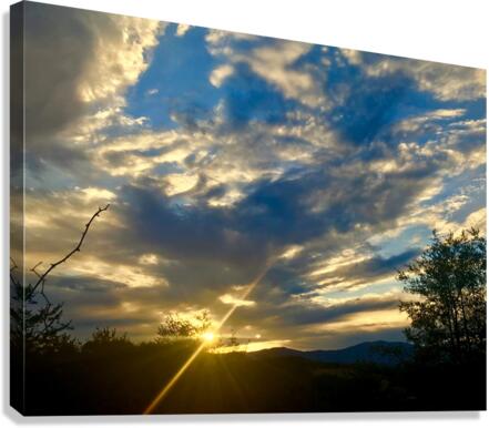 Sunset at the cemetery Canvas Print