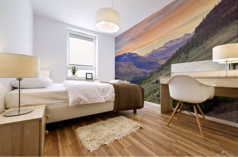 Watercolor Sunset Mural print