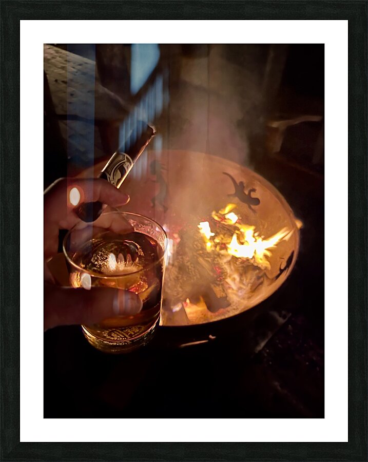 Firepit reflctions Picture Frame print
