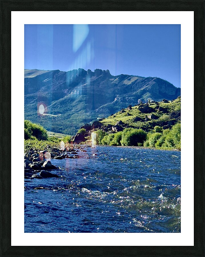 Wading the river Picture Frame print