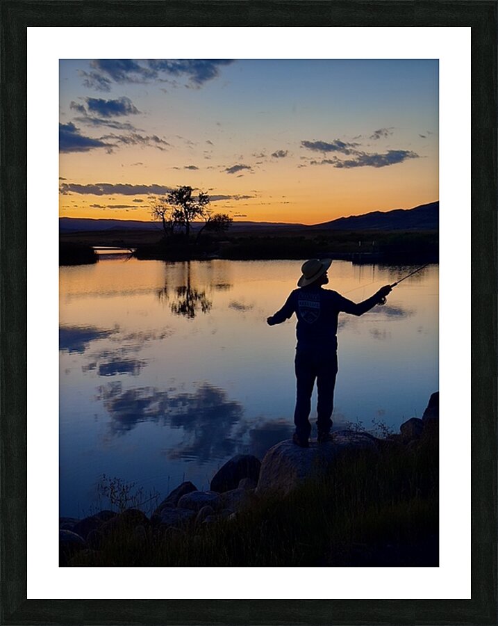 Casting to heaven Picture Frame print
