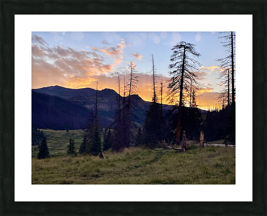 Sunset at camp Picture Frame print