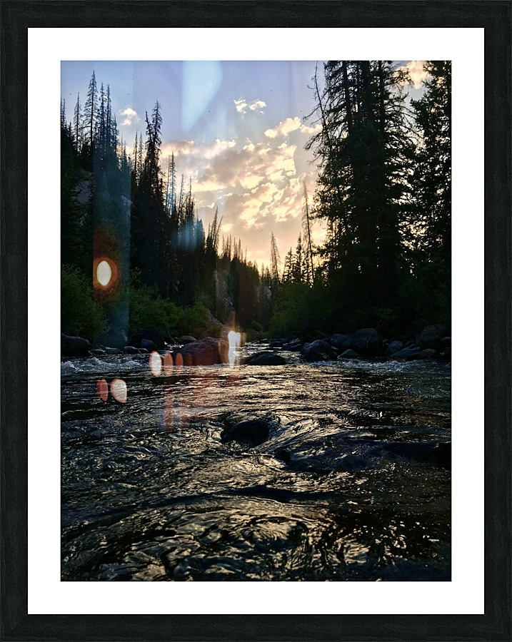 Sunset on the river Picture Frame print