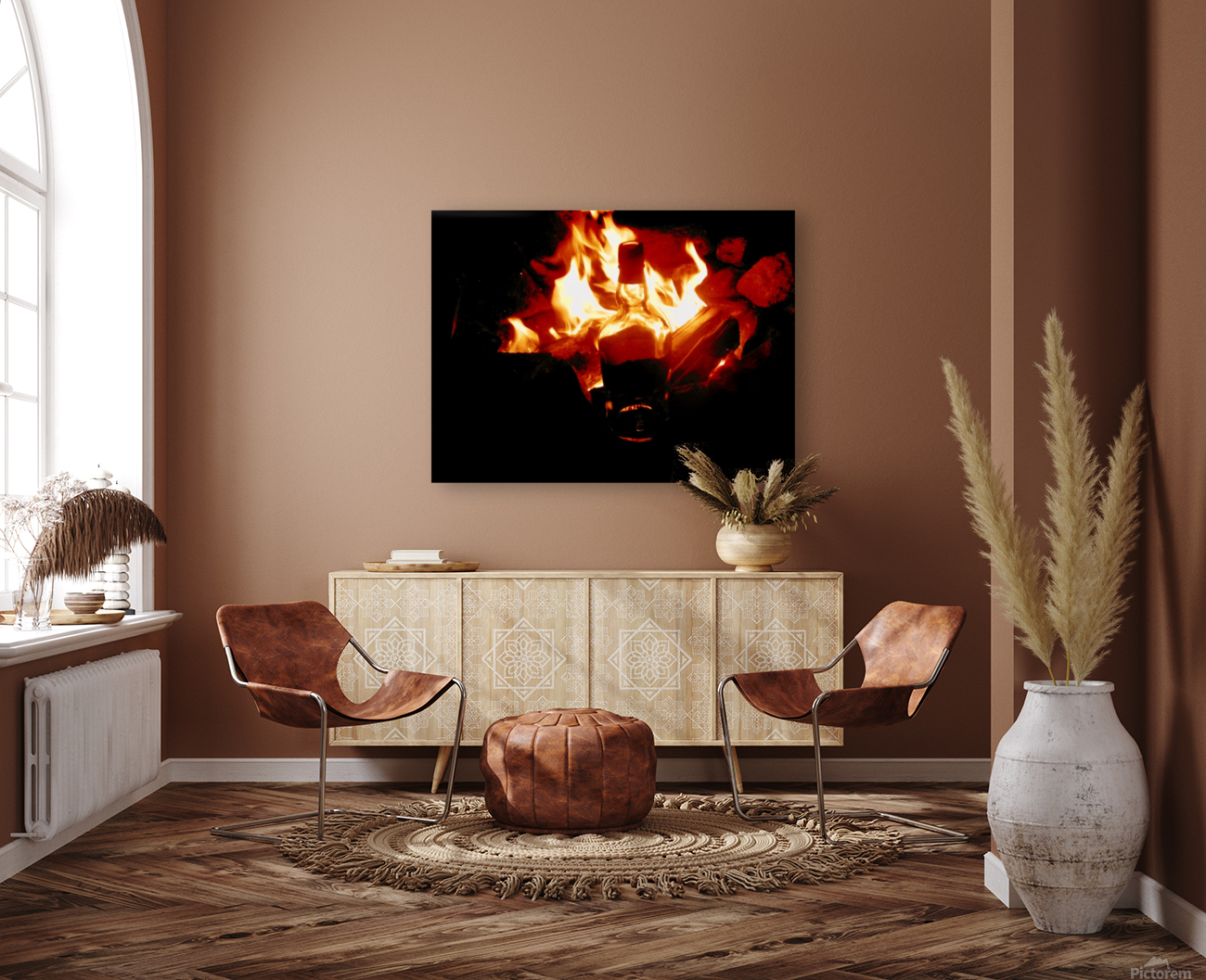Sipping by the fire Reproduction