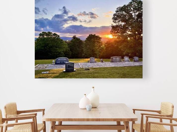 Sunset at th cemetery  Reproduction