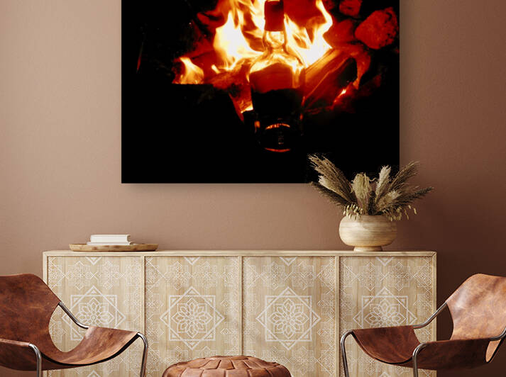 Sipping by the fire Reproduction
