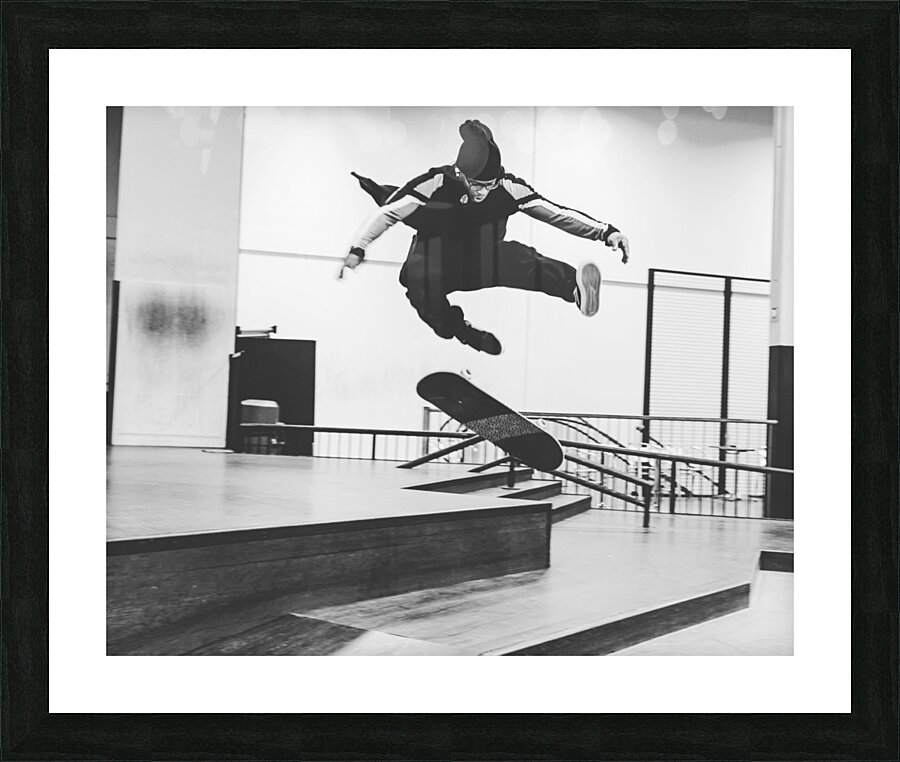 Skater in flight Picture Frame print