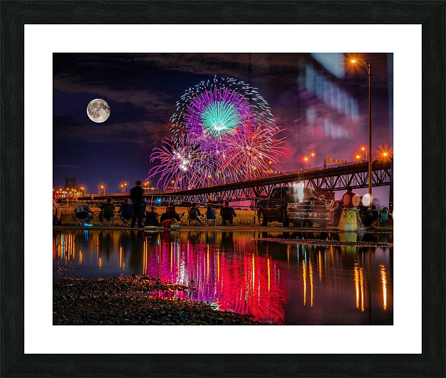 Montreal fireworks competition Picture Frame print