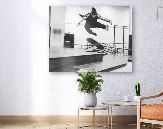 Skater in flight by Rodney Allan Gardner