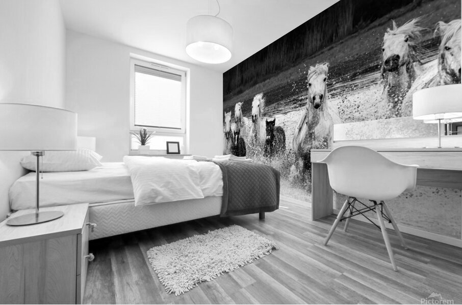 charging at the camera Mural print