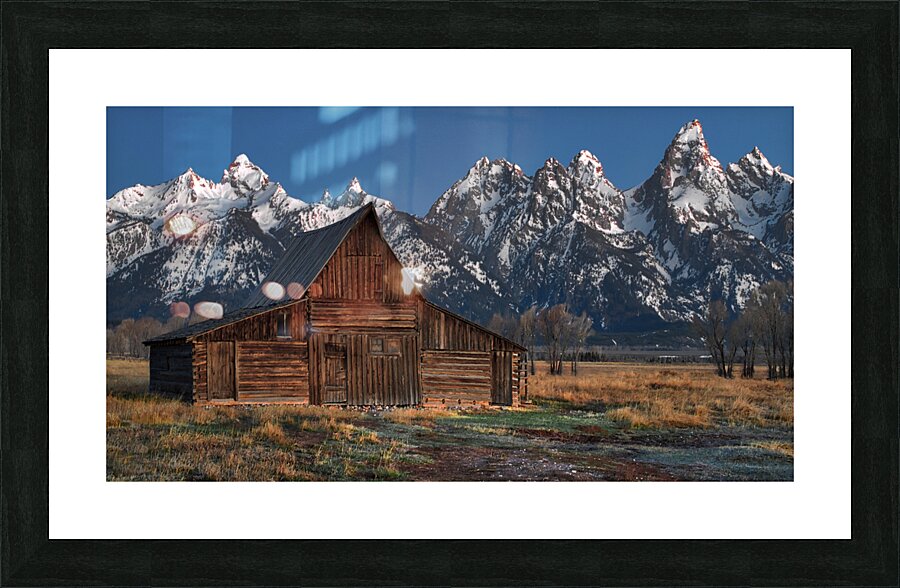 mountain barn Picture Frame print
