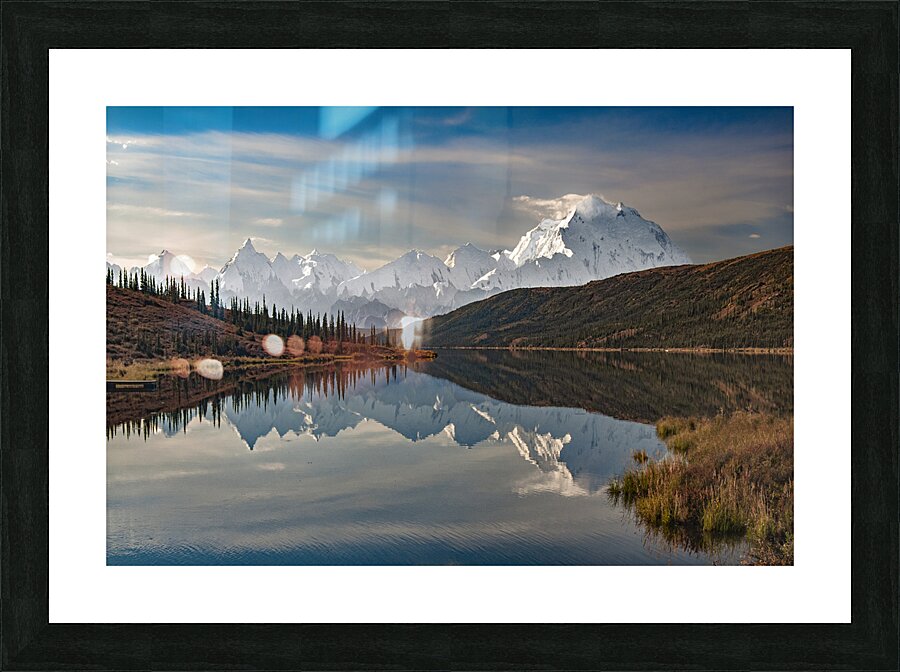 denali mountain fall Picture Frame print