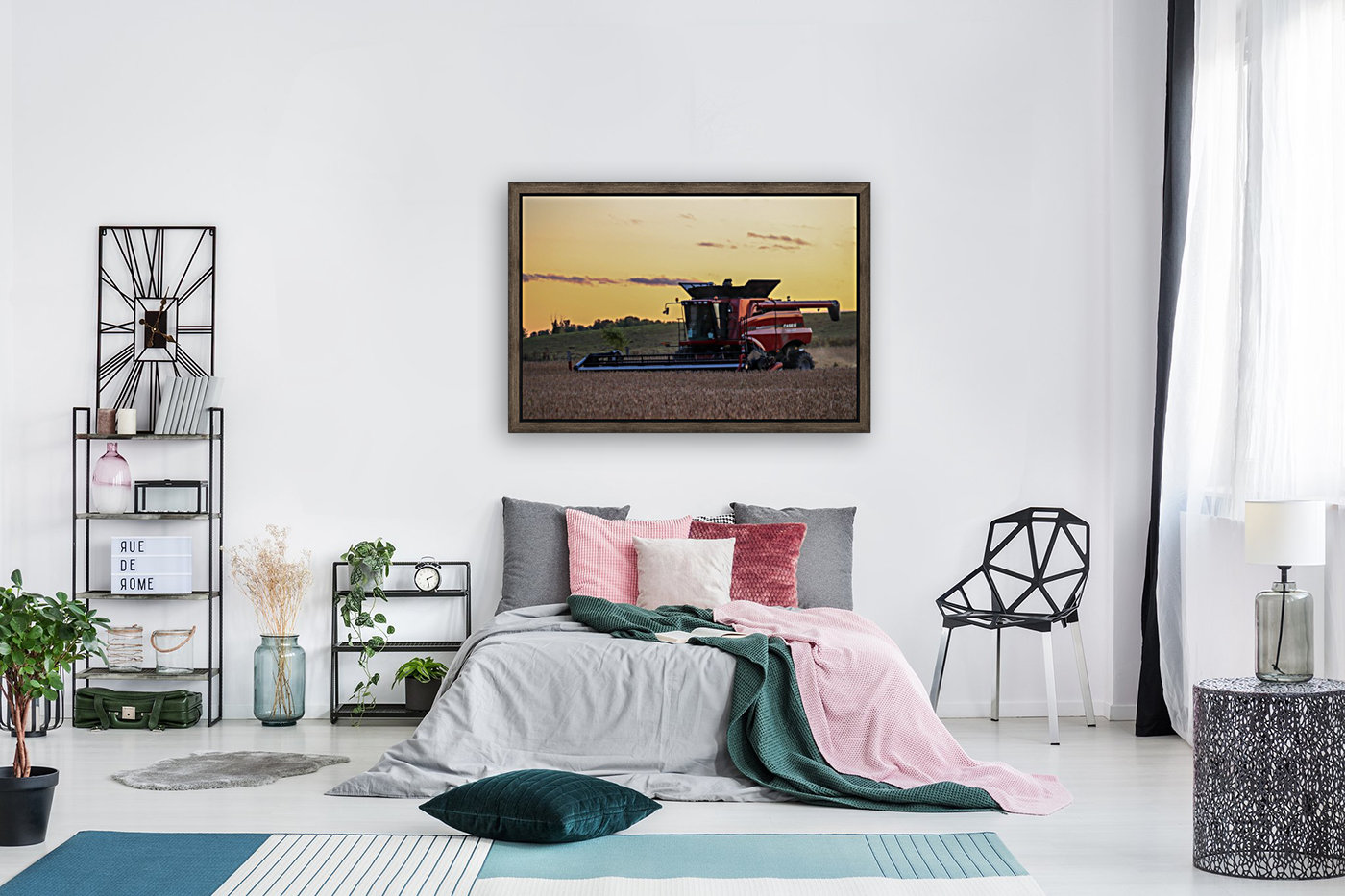 Combine at Sunset Reproduction
