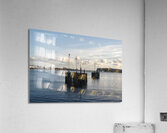 Cardiff Bay dusk wooden structures 1 Acrylic Print