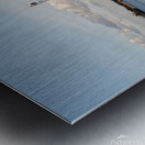 Cardiff Bay dusk wooden structures 1 Metal print