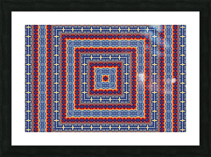 Blue fractal maze 1 Picture Frame print