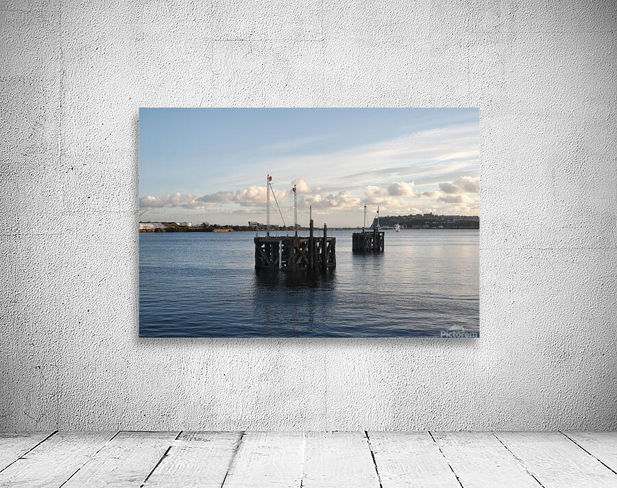 Cardiff Bay dusk wooden structures 1 Wall Preview