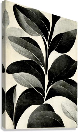 Monochrome Leaves Canvas Print