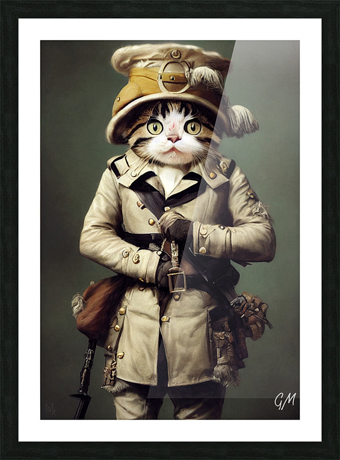 Soldier Kitten Picture Frame print