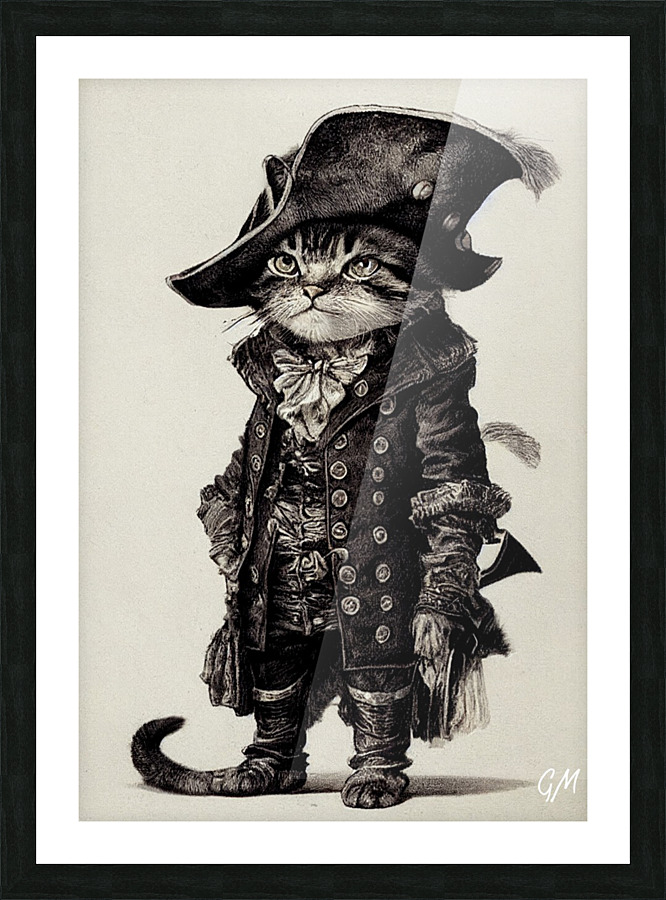Cat Pirate Picture Frame print