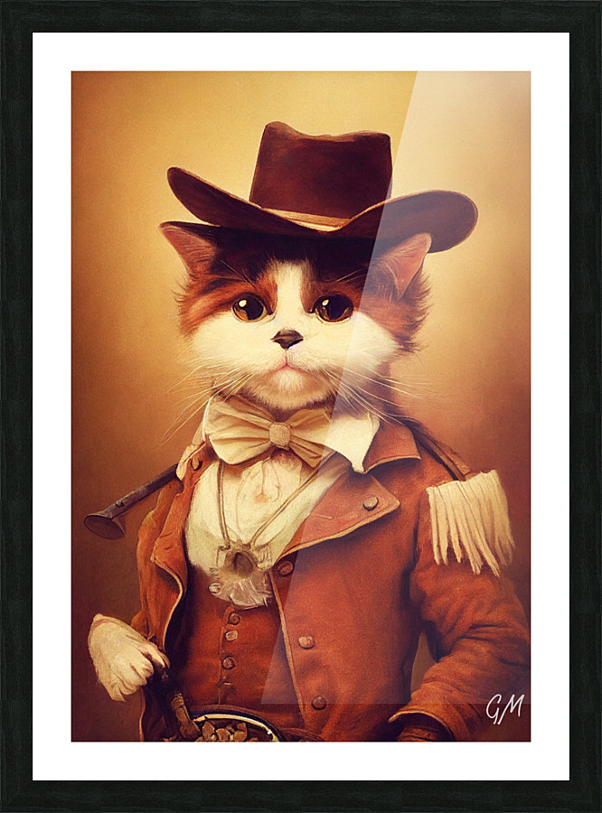 Cowboy Cat Picture Frame print