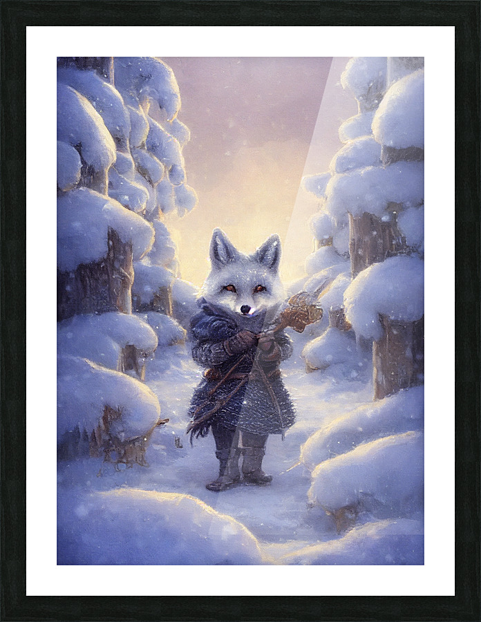 Snow Fox Picture Frame print