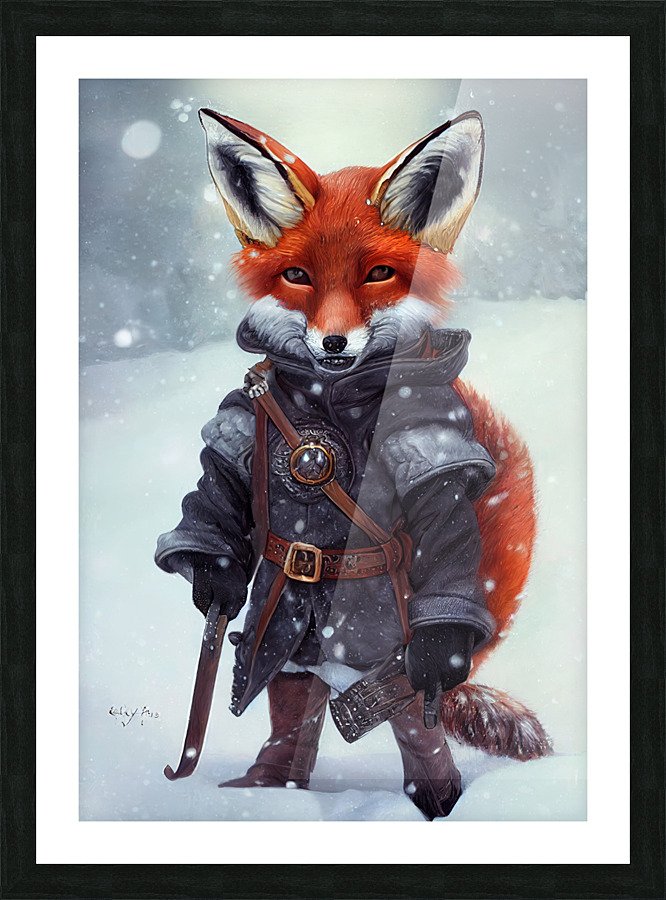 Battle-Ready Fox Picture Frame print