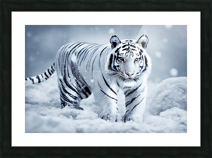Snow Tiger Picture Frame print