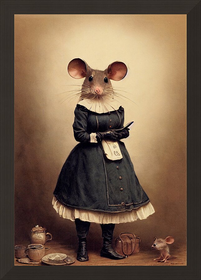 Dairymaid Mouse Picture Frame print