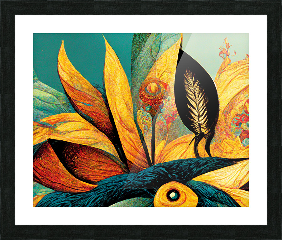 Abstract Flowers Picture Frame print