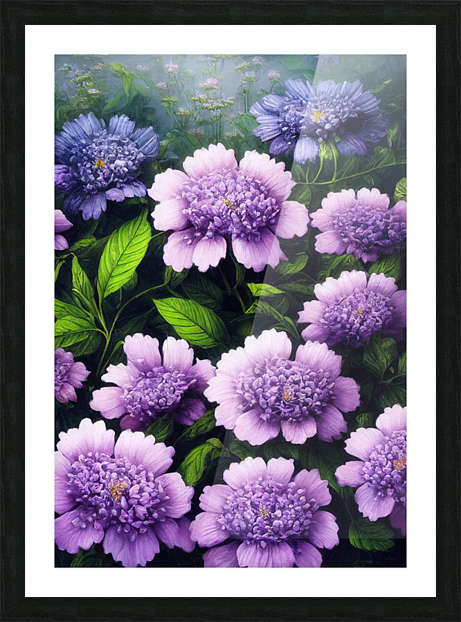 Purple Flowers Picture Frame print