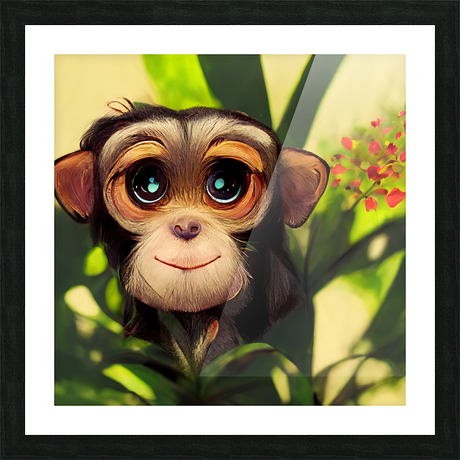 Cute Jungle Monkey Picture Frame print