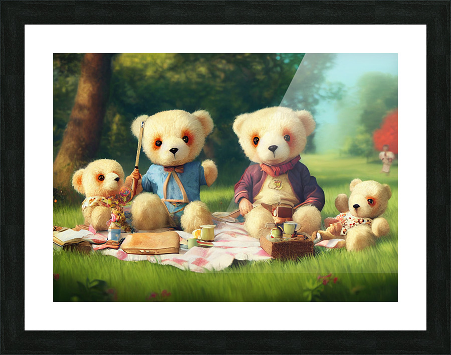 A Teddy Bears Picnic Picture Frame print